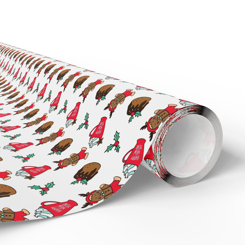 New Year's Gingerbread Reindeer Wrapping Paper - Holiday Gift Wrapping Paper Roll