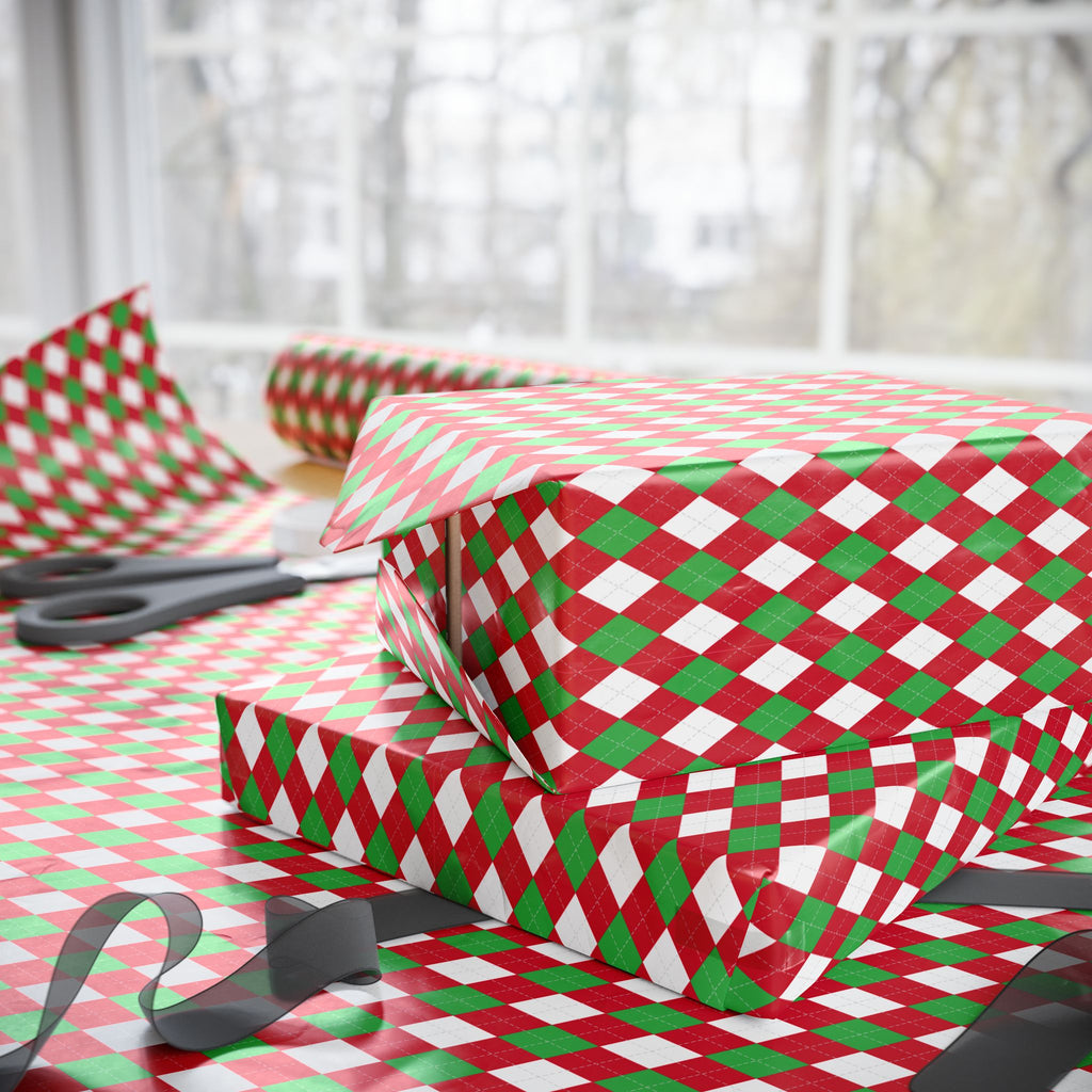 Argyle Design 009 Wrapping Paper - Holiday Gift Wrapping Paper Roll