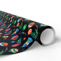 Christmas Watercolor Ornaments Wrapping Paper | Holiday Gift Wrapping Paper Roll