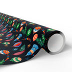 Christmas Watercolor Ornaments Wrapping Paper | Holiday Gift Wrapping Paper Roll