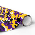 LSU Tigers Inspired Camoflauge Wrapping Paper - Holiday Gift Wrapping Paper Roll