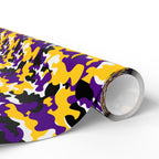 LSU Tigers Inspired Camoflauge Wrapping Paper - Holiday Gift Wrapping Paper Roll