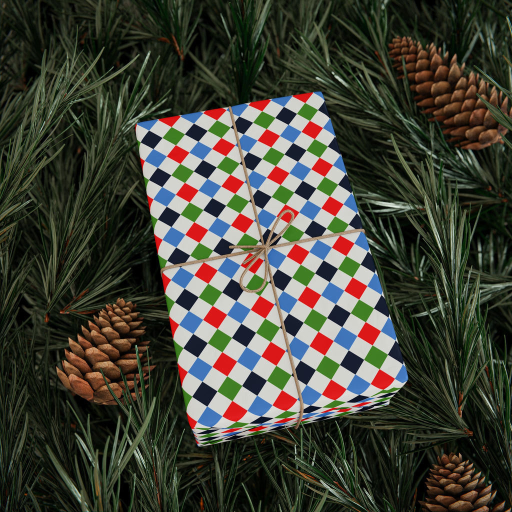 Argyle Design 018 Wrapping Paper - Holiday Gift Wrapping Paper Roll