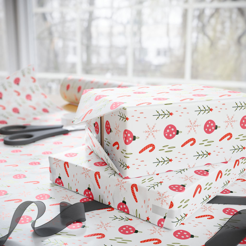 Christmas Simple Decorations Wrapping Paper | Holiday Gift Wrapping Paper Roll