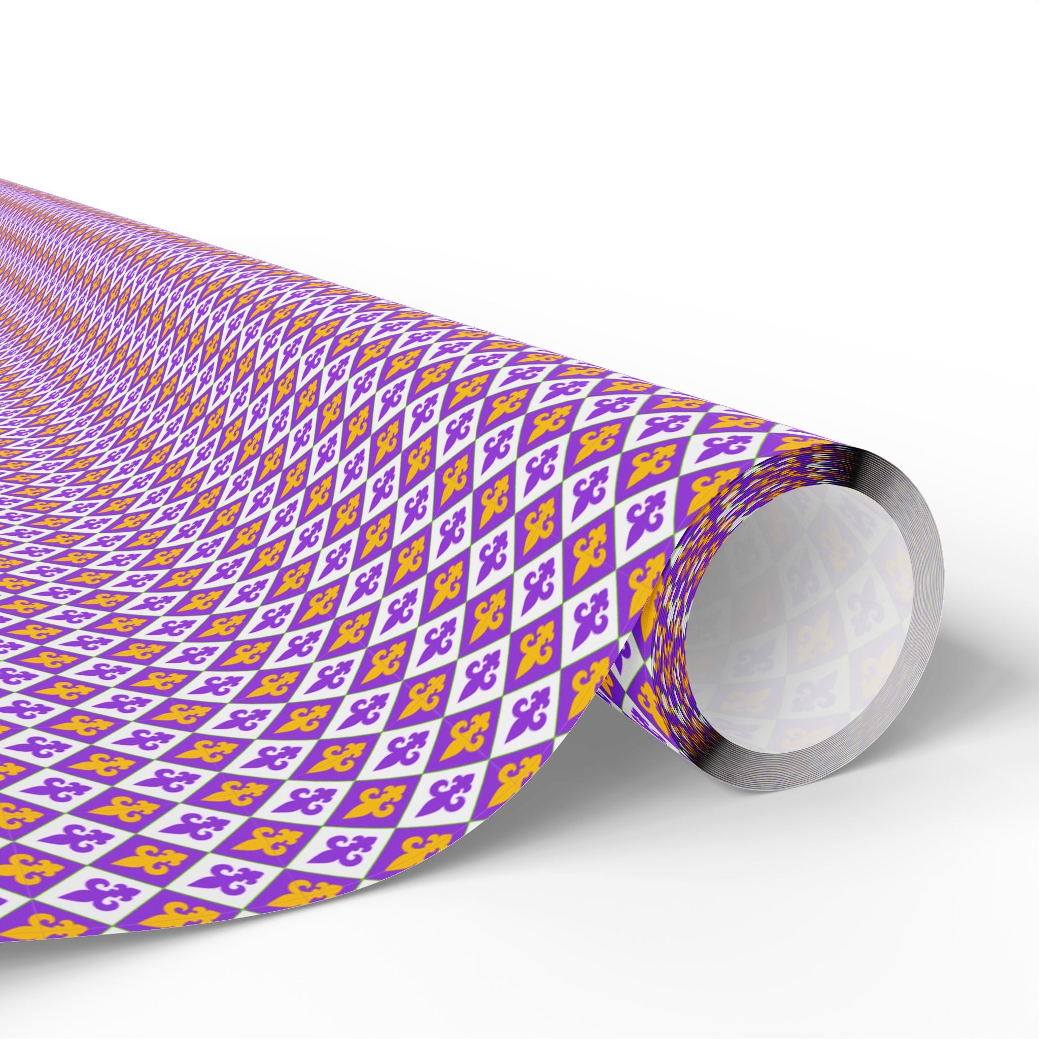 Mardis Gras Checkerboard Wrapping Paper | Holiday Gift Wrapping Paper Roll