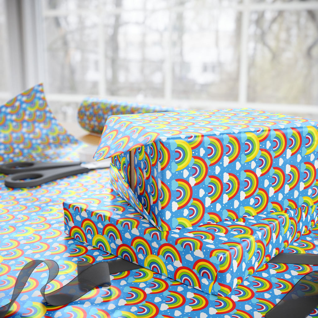 Pride Rainbow Sky Wrapping Paper Design | Holiday Gift Wrapping Paper Roll