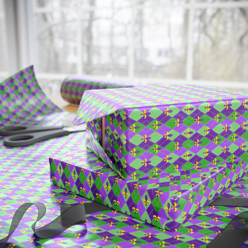 Argyle Design 001 Wrapping Paper - Holiday Gift Wrapping Paper Roll
