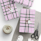Houndstooth Wrapping Paper Design Pink 005 - Holiday Gift Wrapping Paper Roll