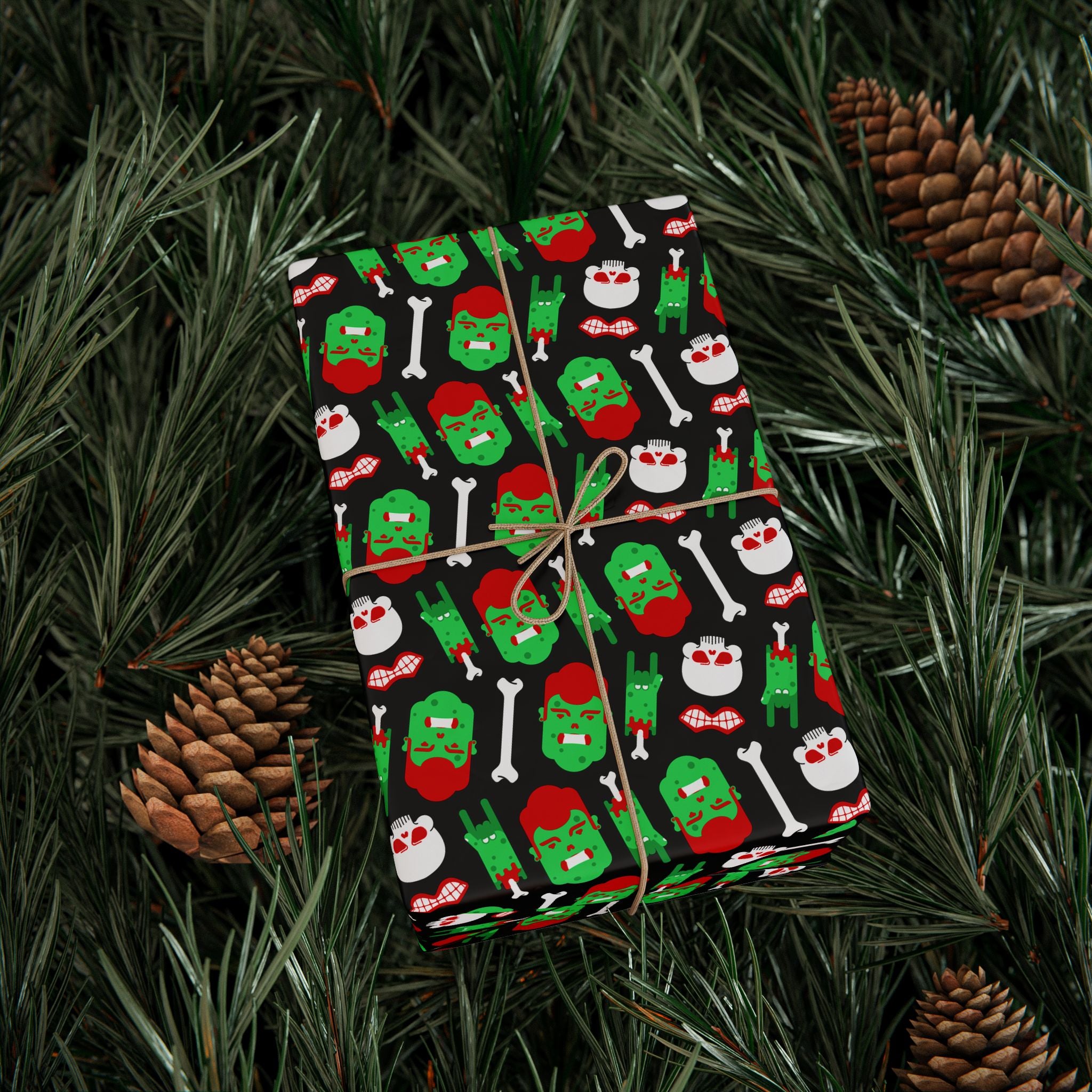 Halloween Zombie Pieces Wrapping Paper | Holiday Gift Wrapping Paper Roll