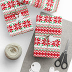 Christmas Ugly Red Snowflakes Wrapping Paper | Holiday Gift Wrapping Paper Roll