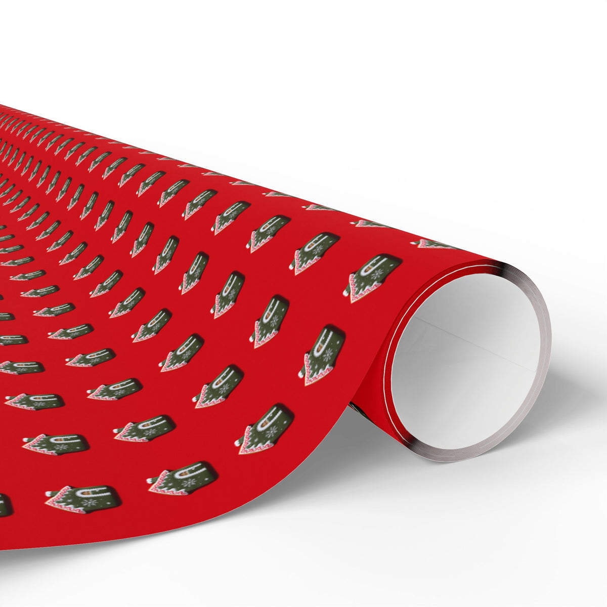 Christmas Decorated Gingerbread Houses Wrapping Paper | Holiday Gift Wrapping Paper Roll
