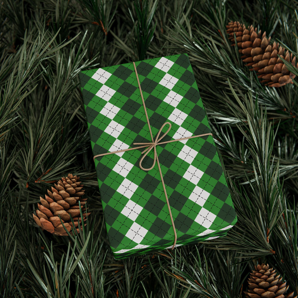 Argyle Design 027 Wrapping Paper - Holiday Gift Wrapping Paper Roll