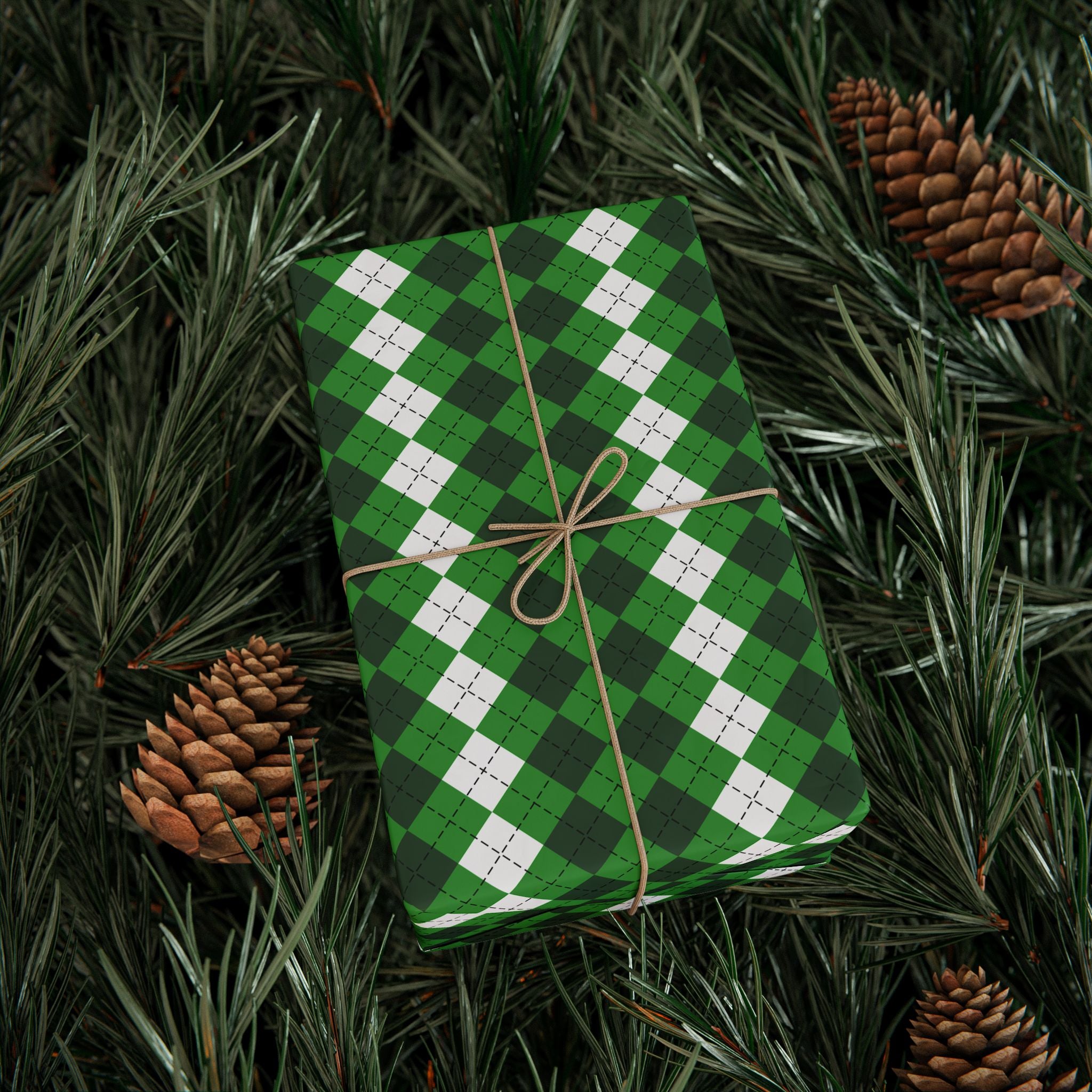 Argyle Design 027 Wrapping Paper - Holiday Gift Wrapping Paper Roll