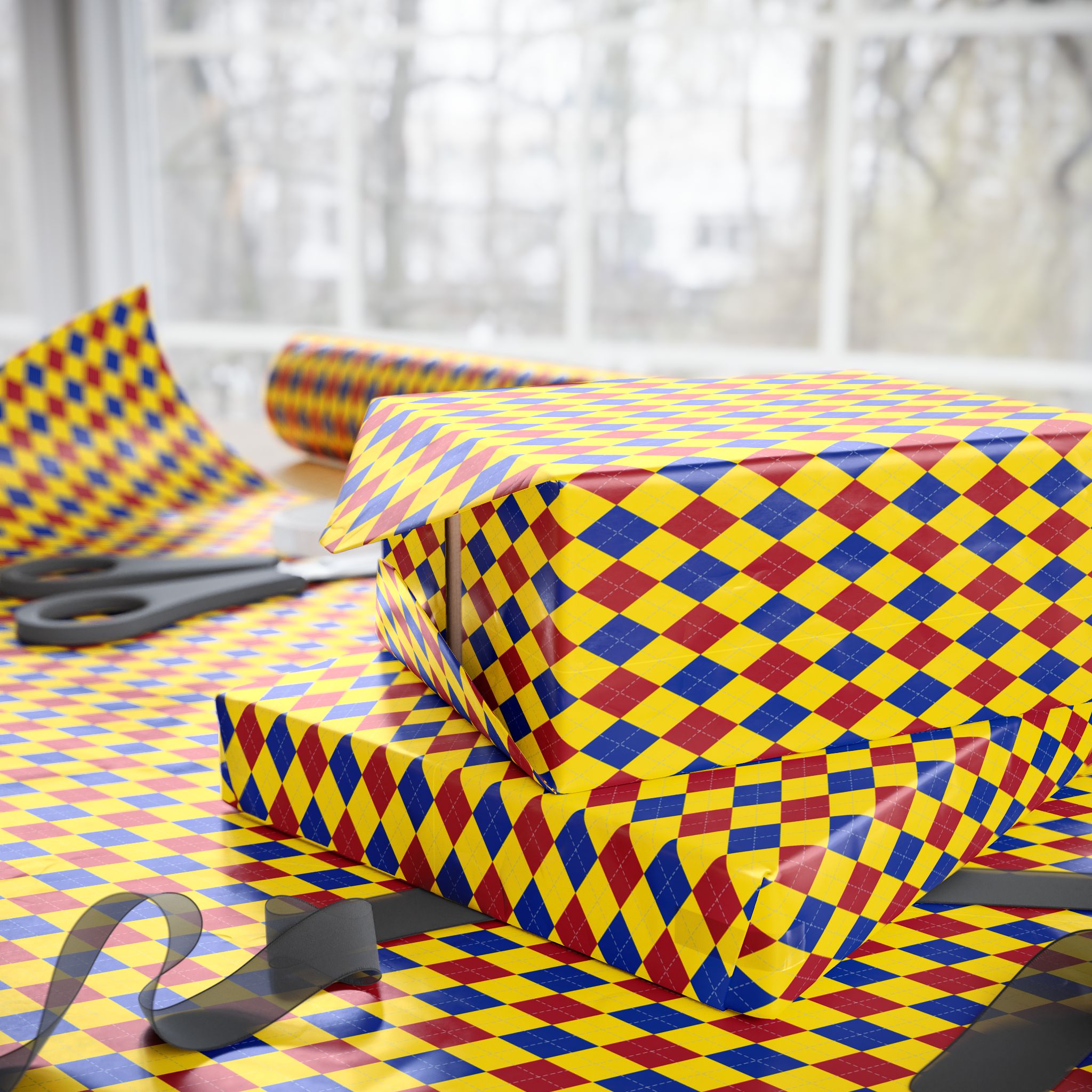 Argyle Design 016 Wrapping Paper - Holiday Gift Wrapping Paper Roll
