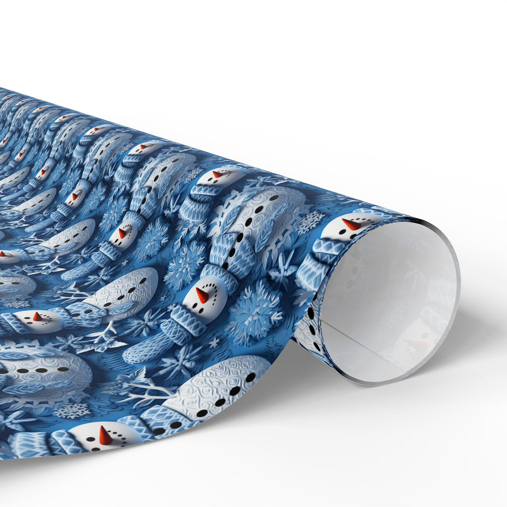 Christmas 3D Snowmen Wrapping Paper | Holiday Gift Wrapping Paper