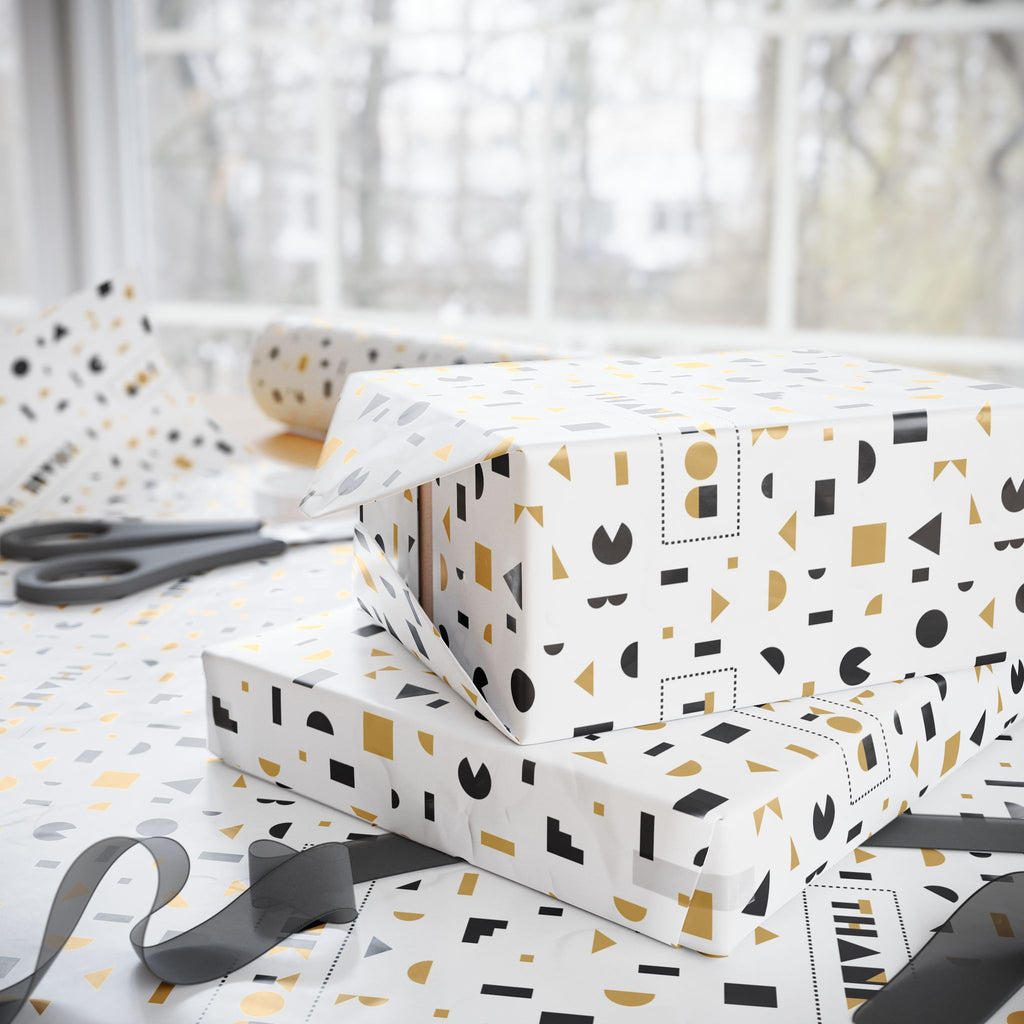Thank You Abstract Shapes Wrapping Paper Design | Holiday Gift Wrapping Paper Roll