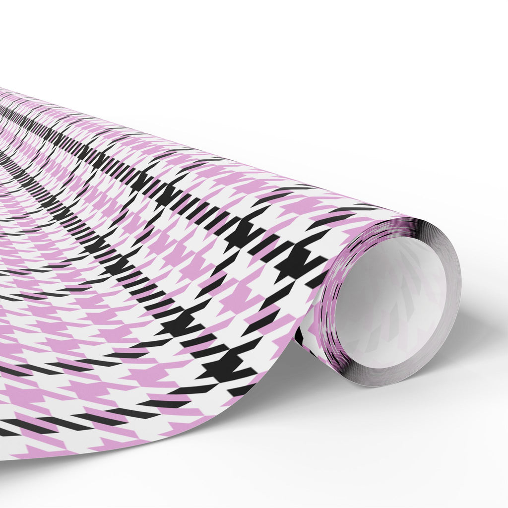 Houndstooth Wrapping Paper Design Pink 005 - Holiday Gift Wrapping Paper Roll