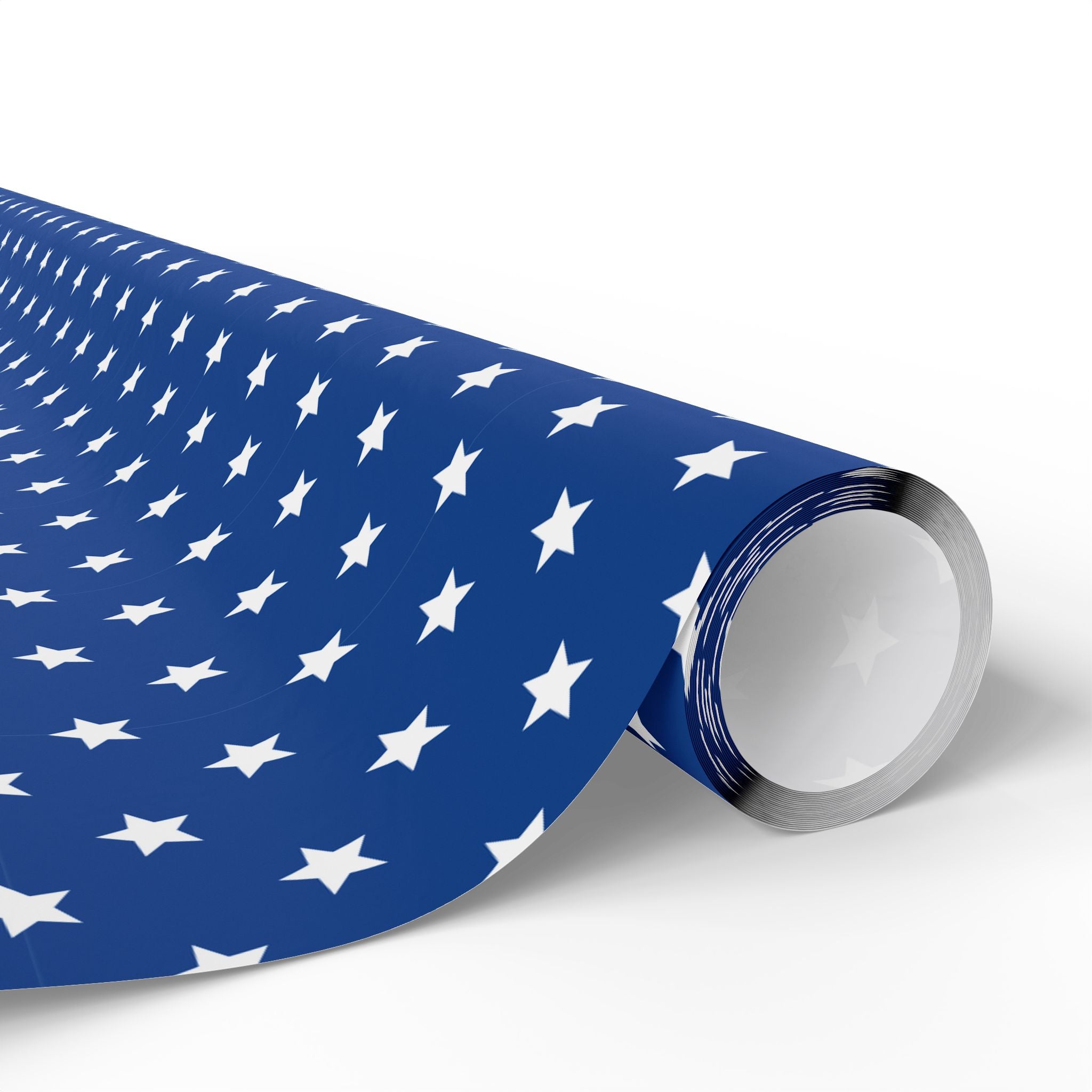 4th of July Stars on Blue Wrapping Paper | Holiday Gift Wrapping Paper Roll
