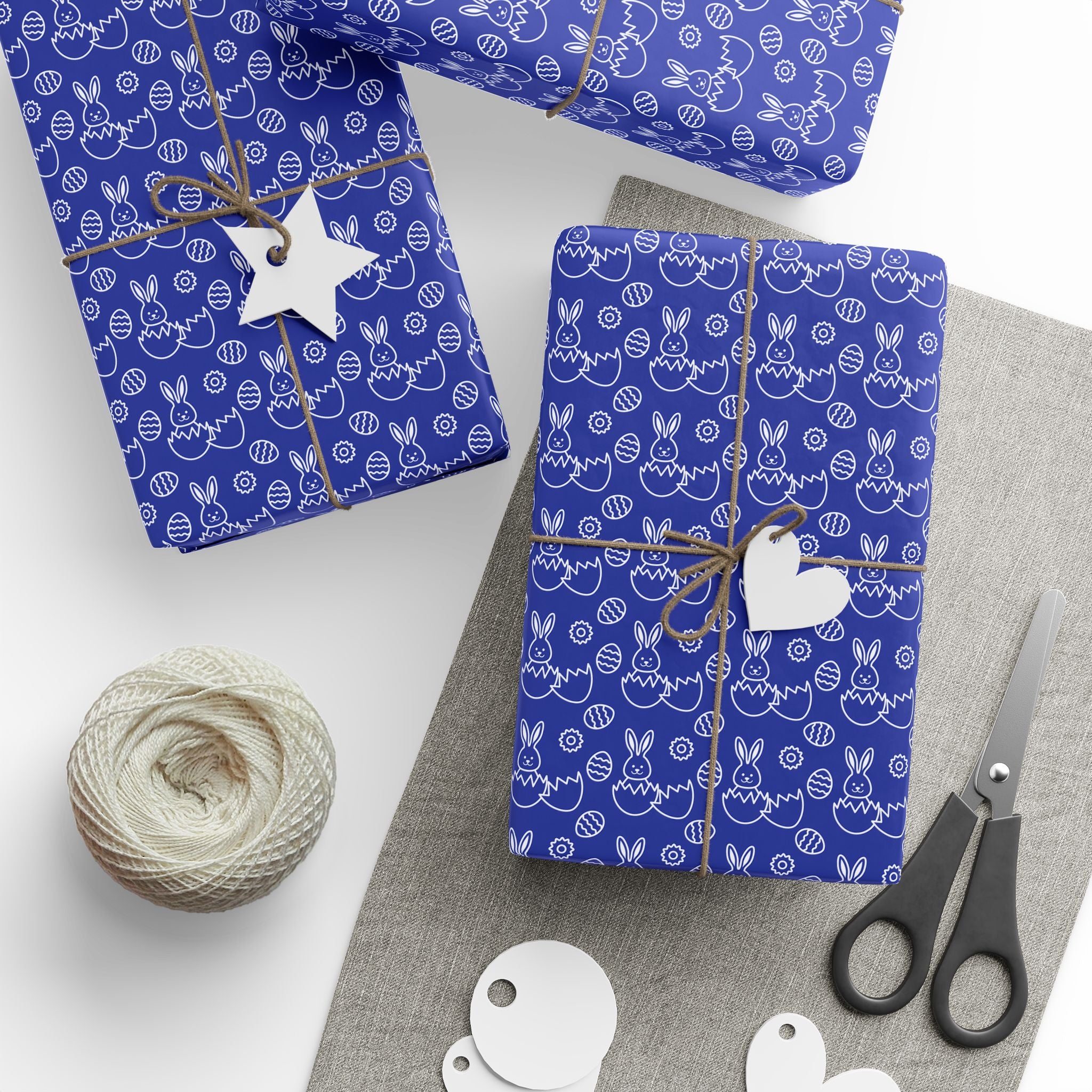 Easter Bunnies on Blue Wrapping Paper | Holiday Gift Wrapping Paper Roll