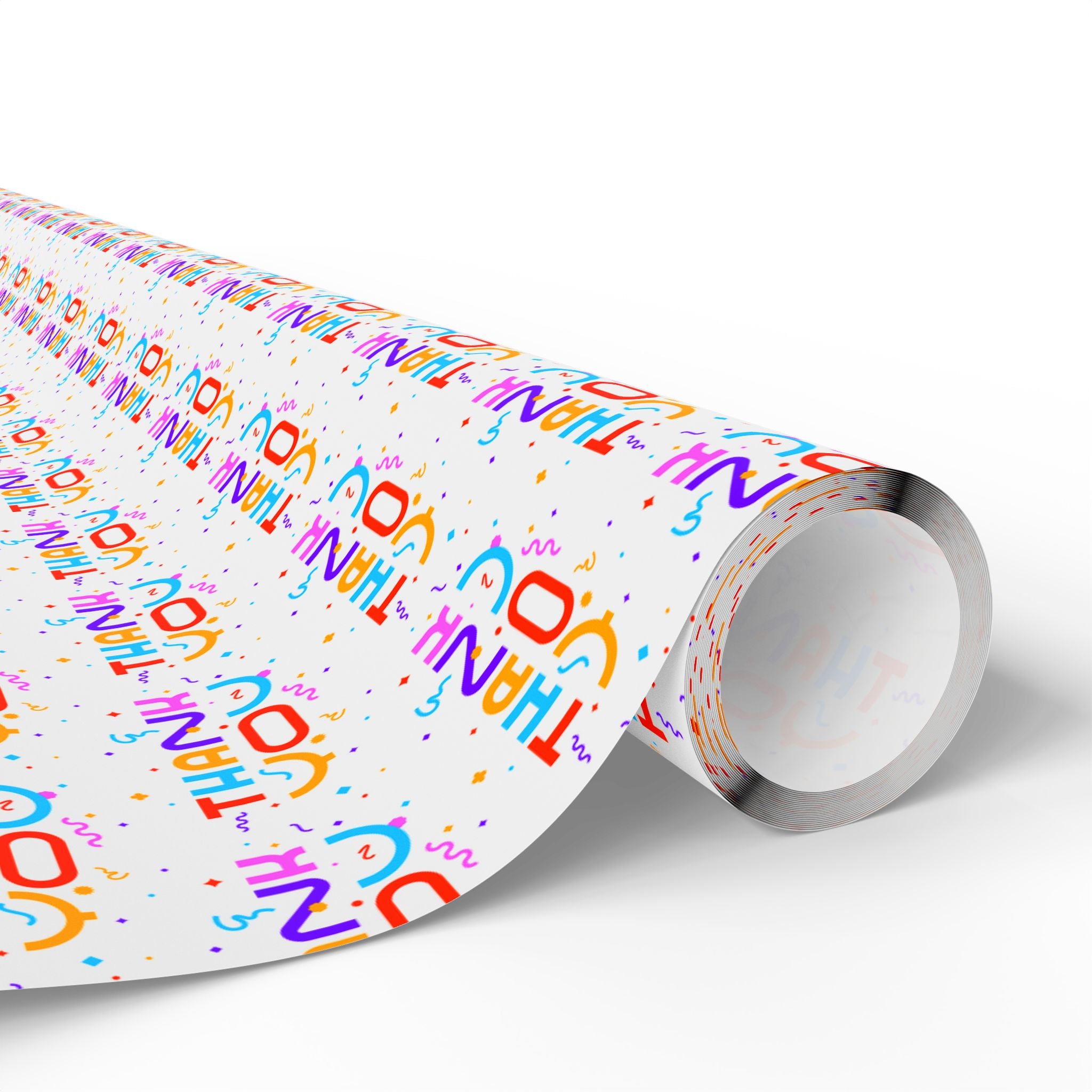 Thank You Colorful Confetti Wrapping Paper Design | Holiday Gift Wrapping Paper Roll