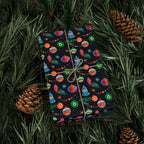 Christmas Watercolor Ornaments Wrapping Paper | Holiday Gift Wrapping Paper Roll