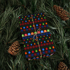 Christmas Ugly Lights Black Wrapping Paper | Holiday Gift Wrapping Paper Roll